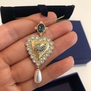 Swarovski Gold and Crystal Heart Necklace